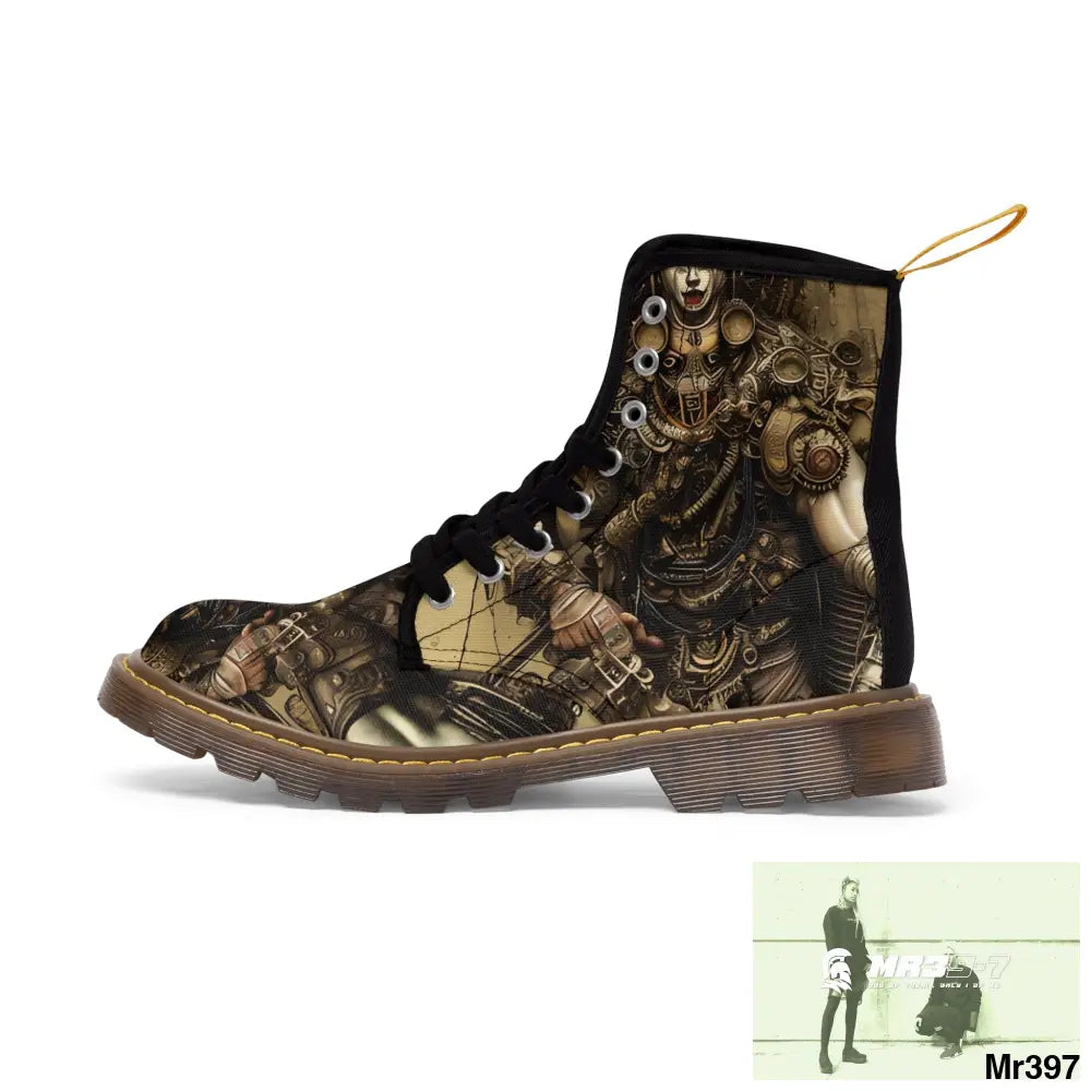 VISHNU AND SHIVA THE ULTIMATE SAMURAI Mens Canvas Boots Shoes