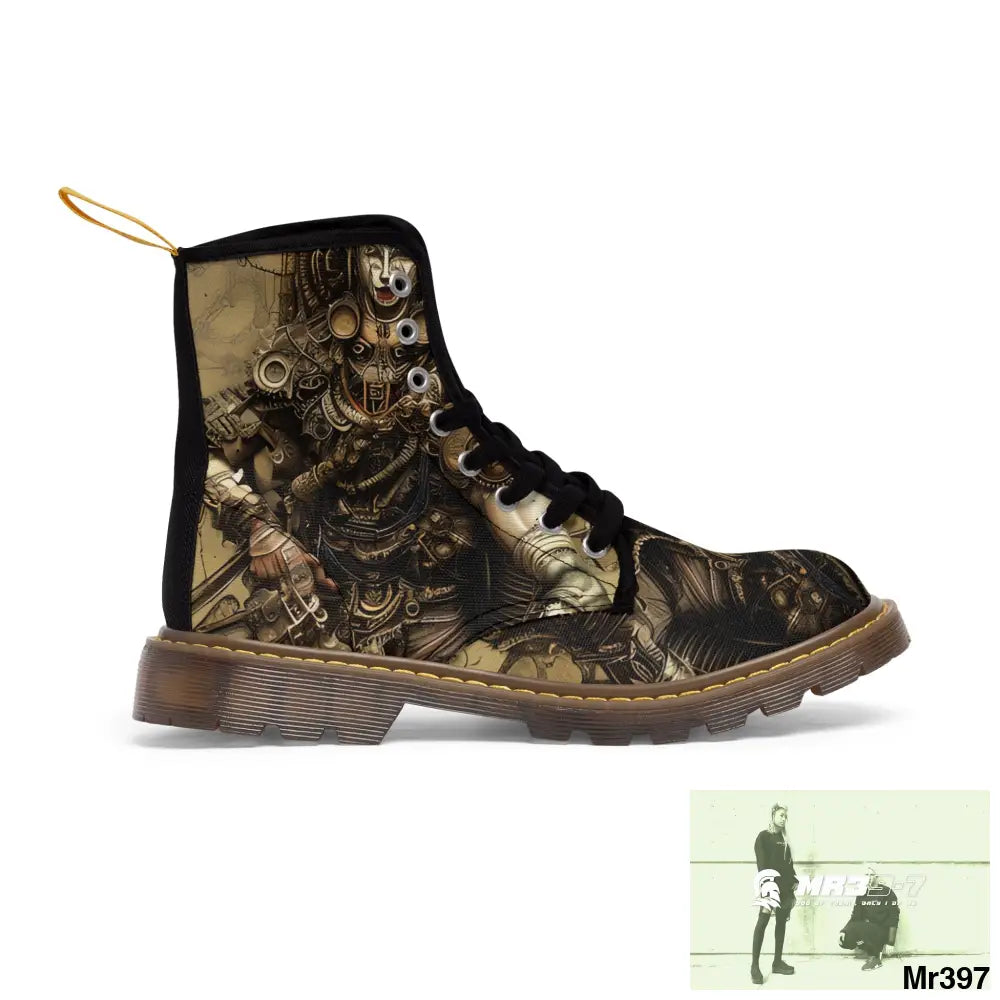 VISHNU AND SHIVA THE ULTIMATE SAMURAI Mens Canvas Boots Shoes