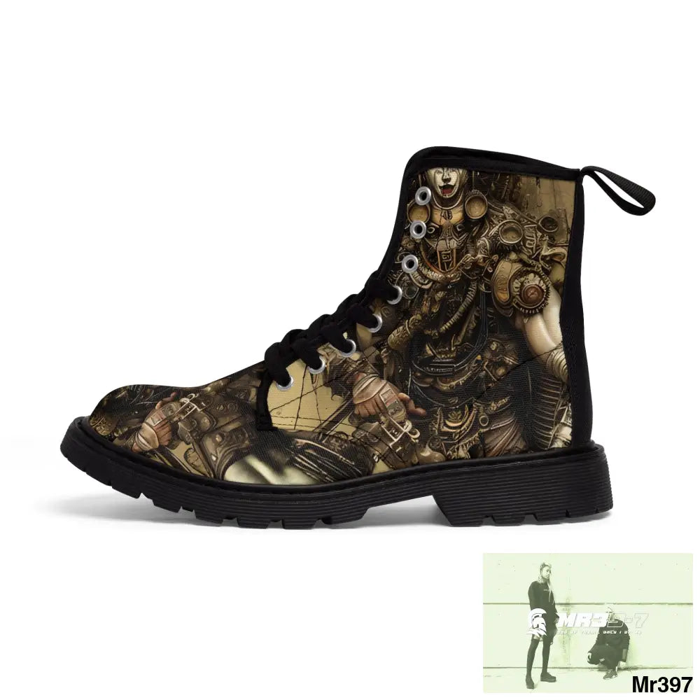 VISHNU AND SHIVA THE ULTIMATE SAMURAI Mens Canvas Boots Shoes