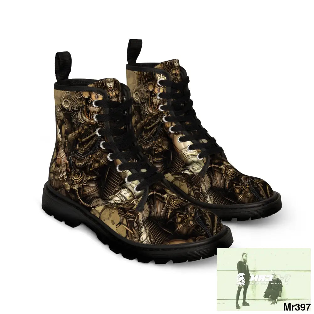 VISHNU AND SHIVA THE ULTIMATE SAMURAI Mens Canvas Boots Shoes