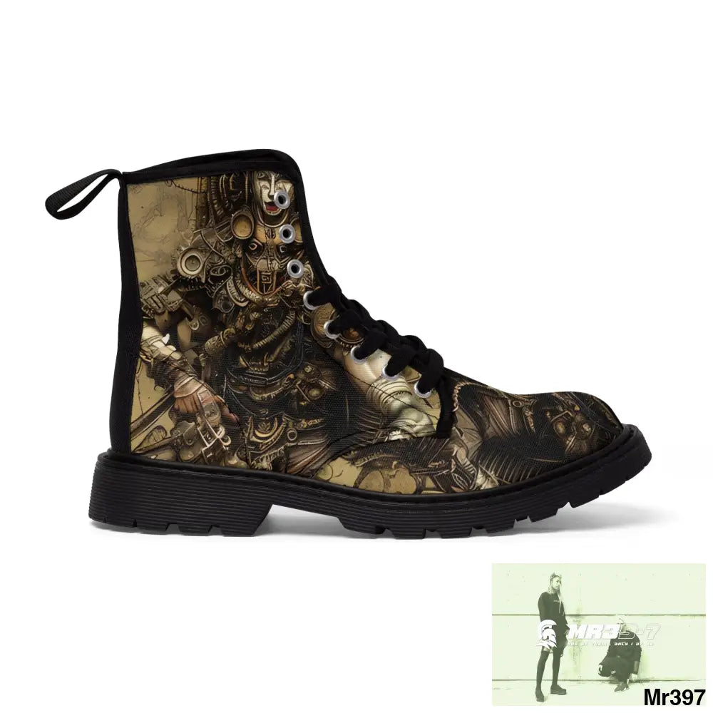 VISHNU AND SHIVA THE ULTIMATE SAMURAI Mens Canvas Boots Shoes
