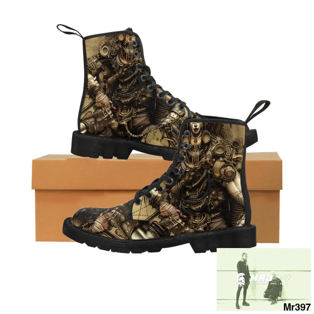 VISHNU AND SHIVA THE ULTIMATE SAMURAI Mens Canvas Boots US 7 / Black sole Shoes