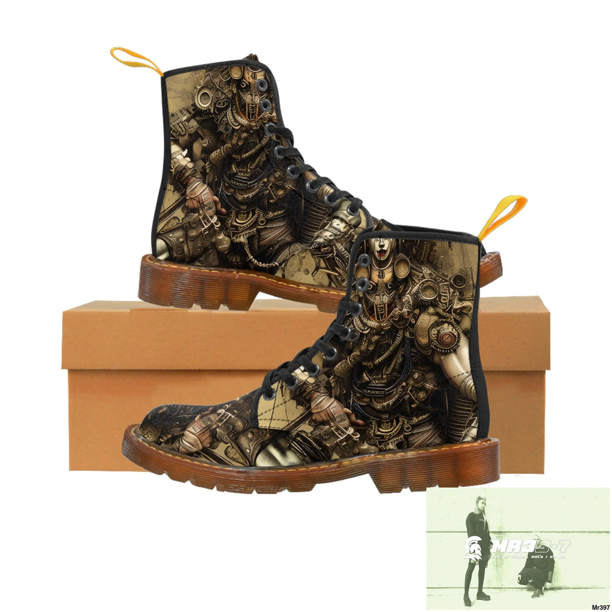 VISHNU AND SHIVA THE ULTIMATE SAMURAI Mens Canvas Boots US 7 / Brown sole Shoes