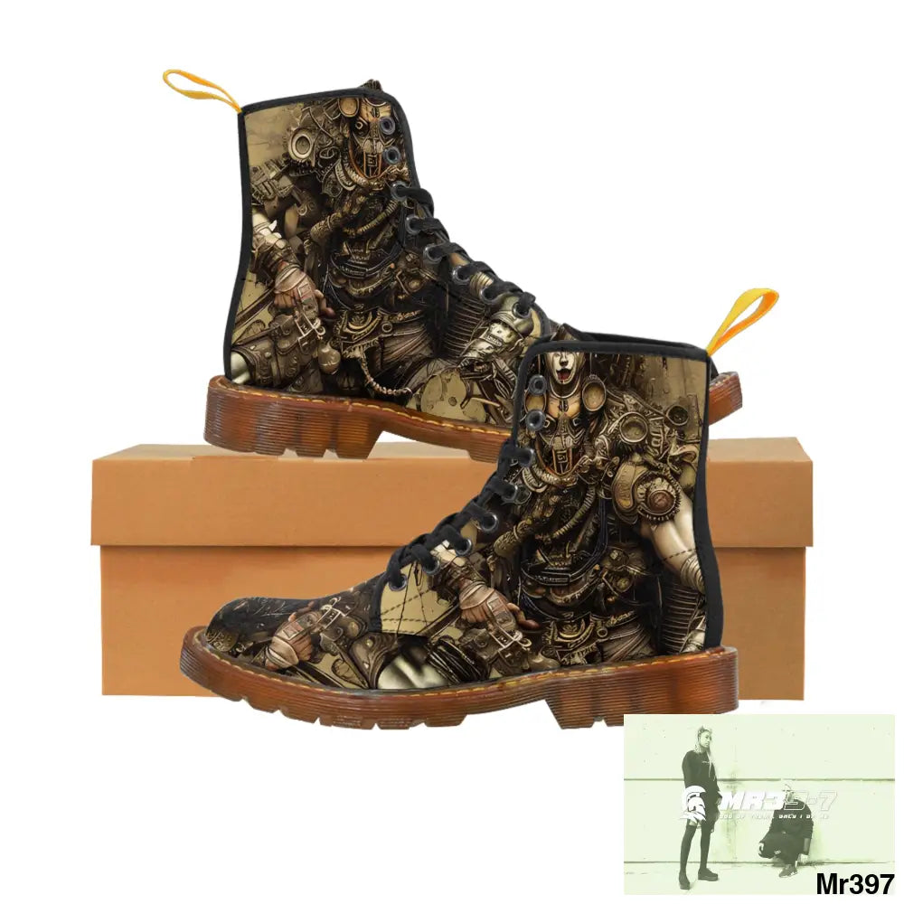 VISHNU AND SHIVA THE ULTIMATE SAMURAI Mens Canvas Boots US 7 / Brown sole Shoes