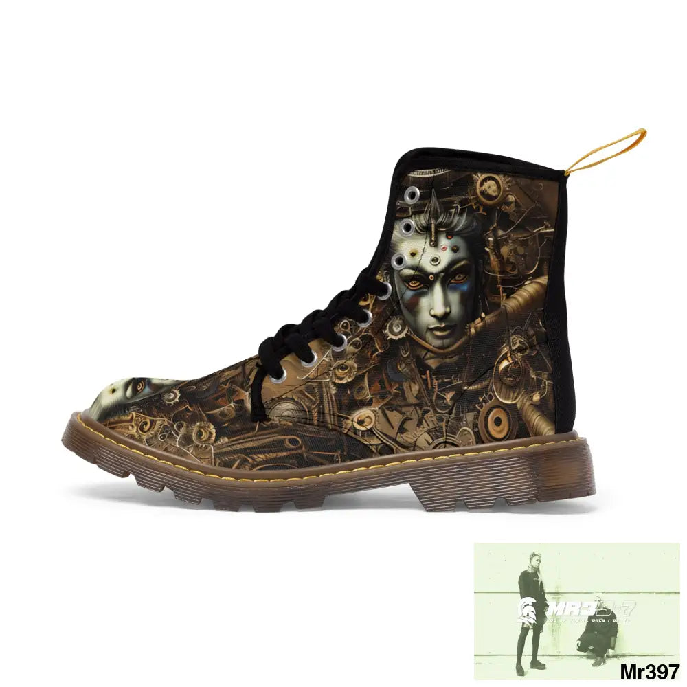 VISHNU STEAMPUNK Mens Canvas Boots Shoes