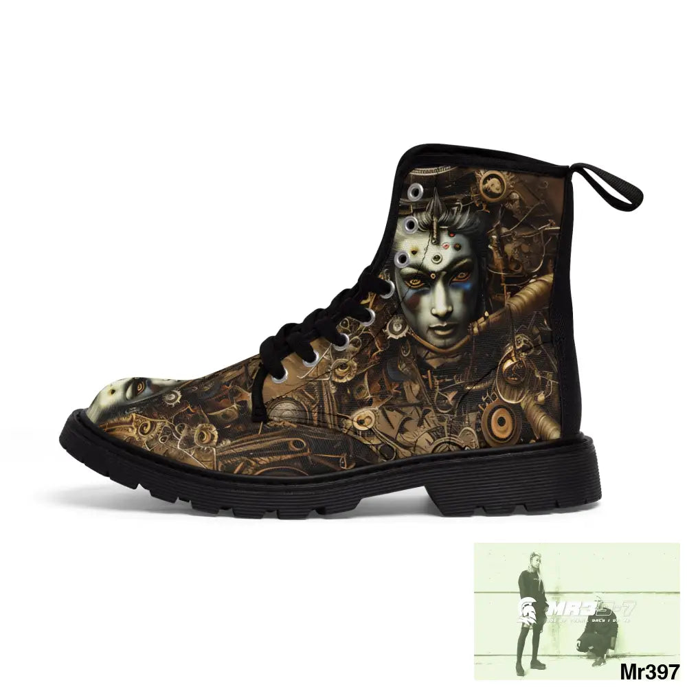 VISHNU STEAMPUNK Mens Canvas Boots Shoes