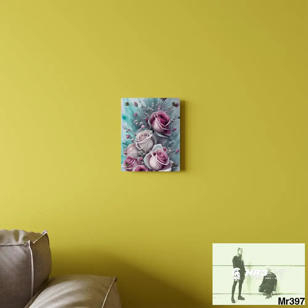 Water color Winter Flower Bouquet Acrylic Wall Art Panels Home Decor