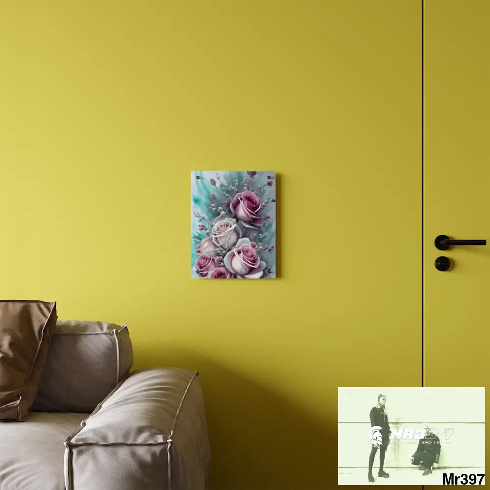 Water color Winter Flower Bouquet Acrylic Wall Art Panels Home Decor