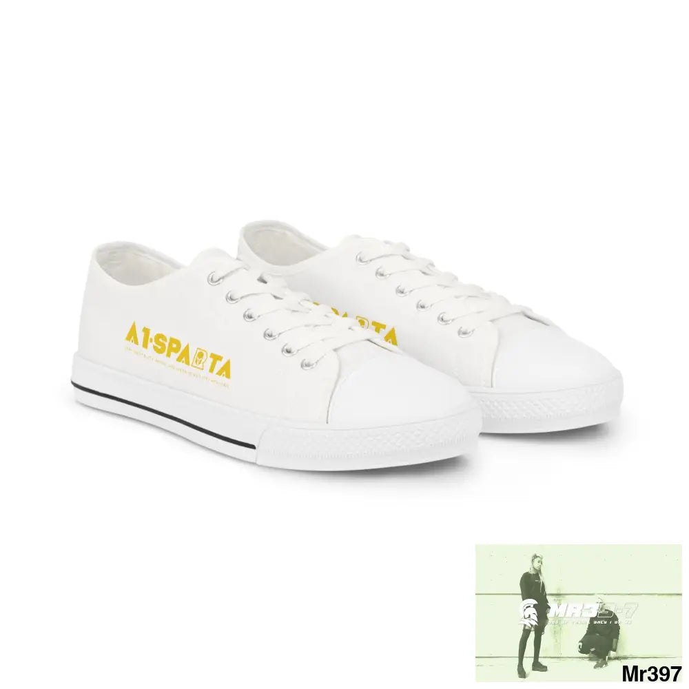 White A1-Sparta Men’s Low Top Sneakers US 5 / White sole Shoes