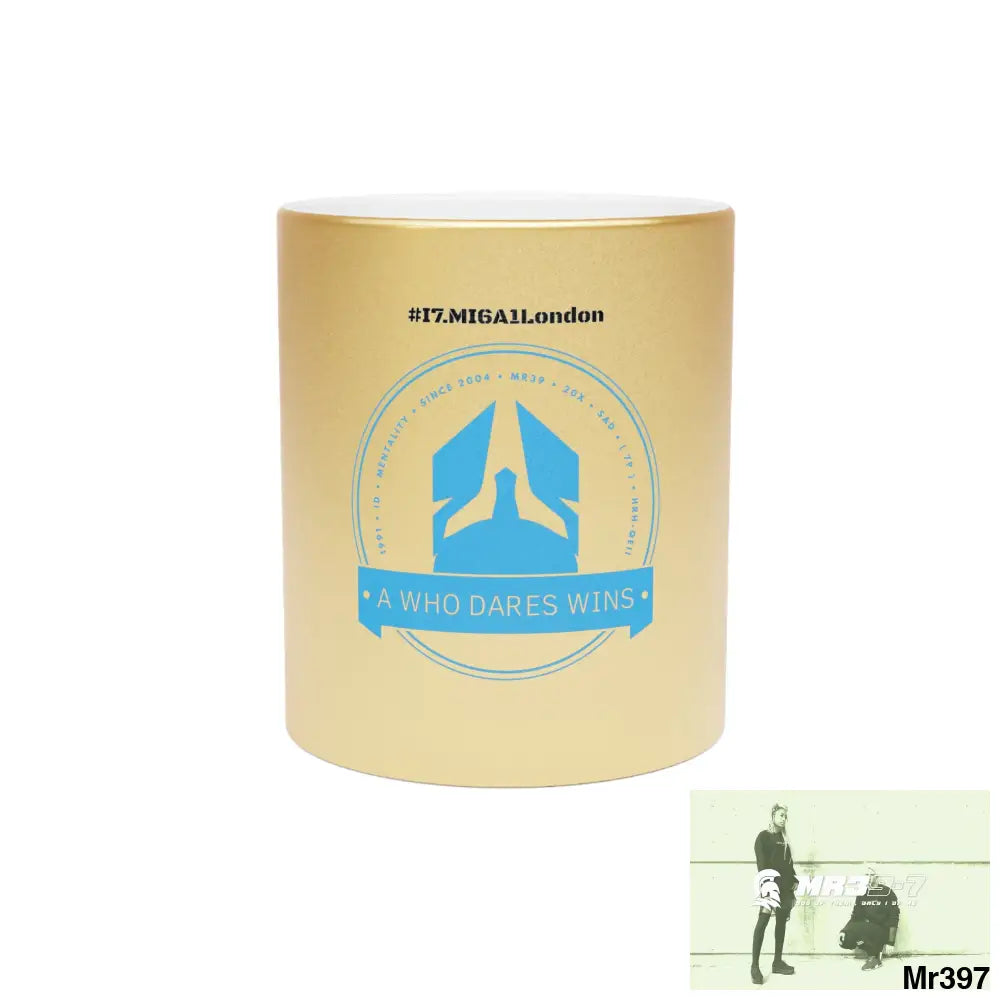 Who Dares Wins #I7MI6A1London Metallic Mug (Silver\Gold) 11oz / Gold Mug