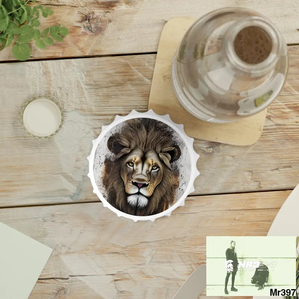 Wise Lion Magnetic Bottle Opener One size / White Accessories