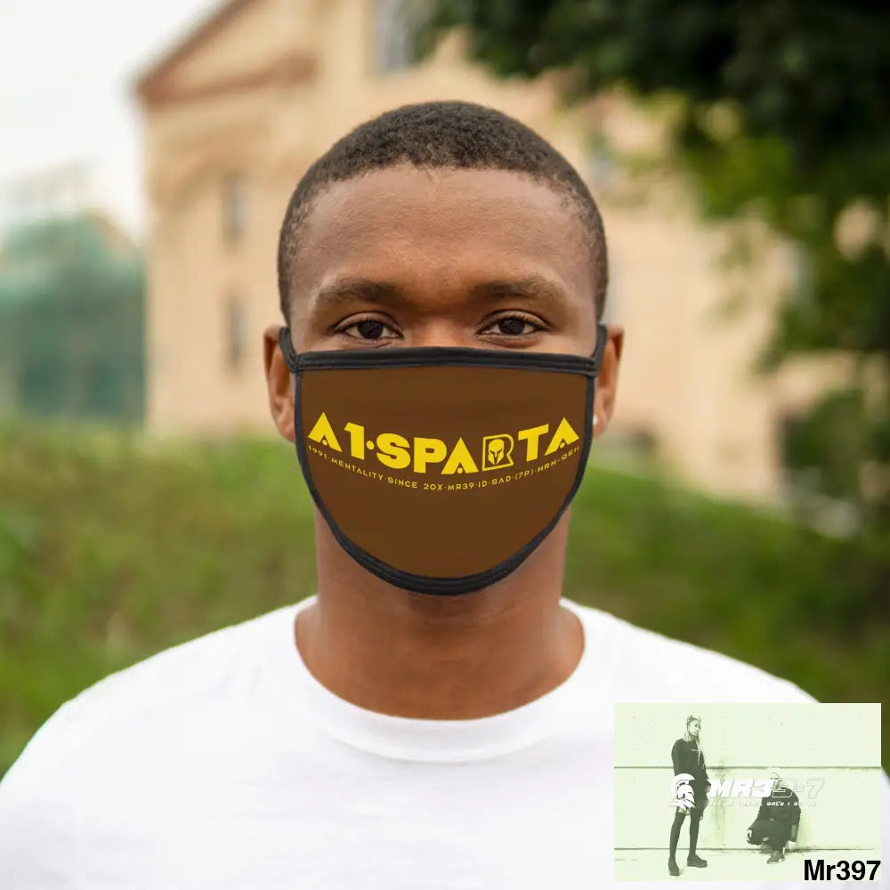 Yellow A1.SPARTA Mixed-Fabric Face Mask One size Accessories