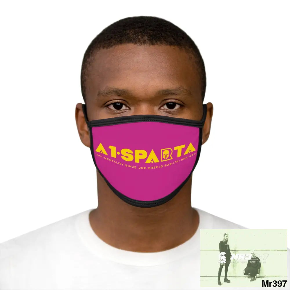 Yellow A1.SPARTA Mixed-Fabric Face Mask One size Accessories