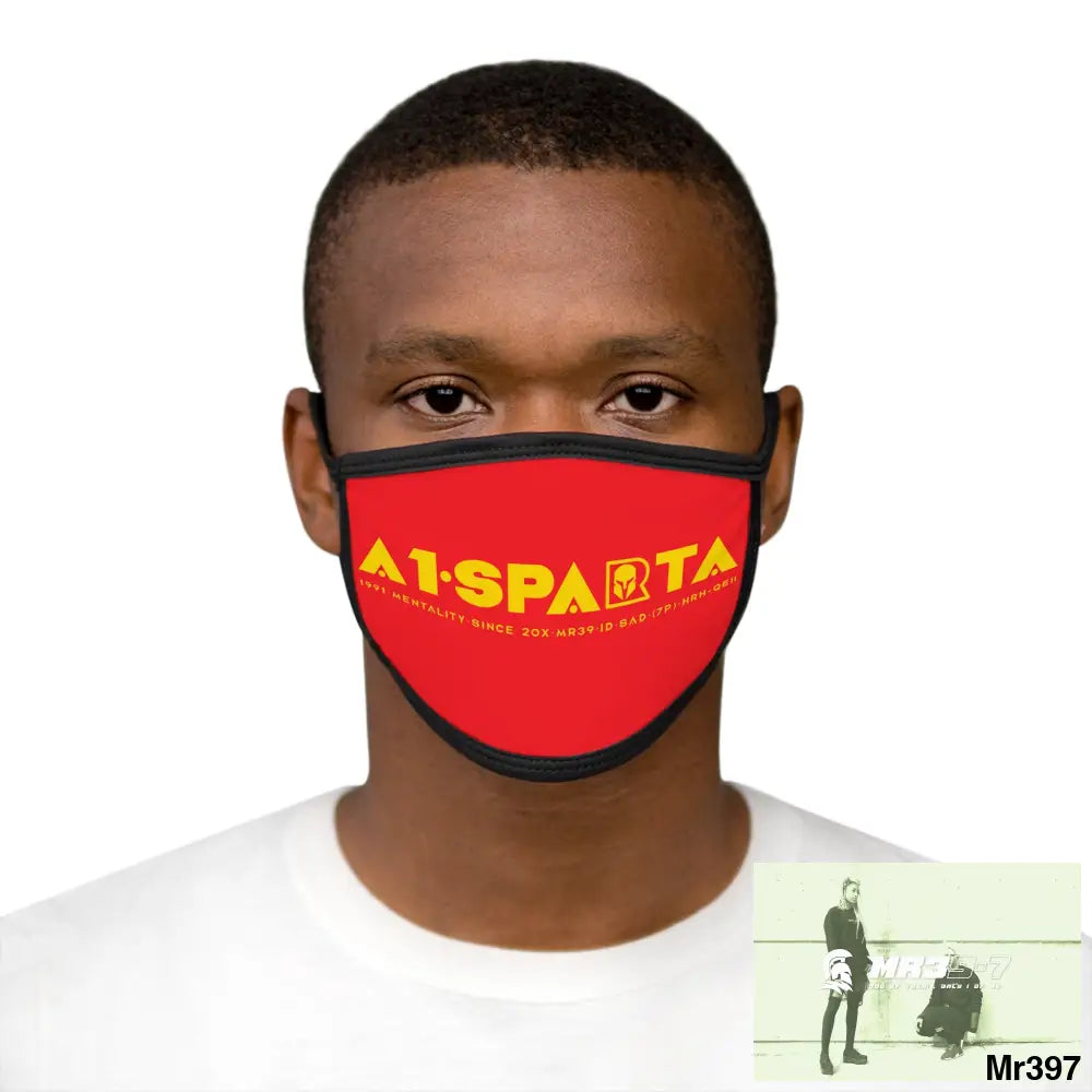 Yellow A1.SPARTA Mixed-Fabric Face Mask One size Accessories