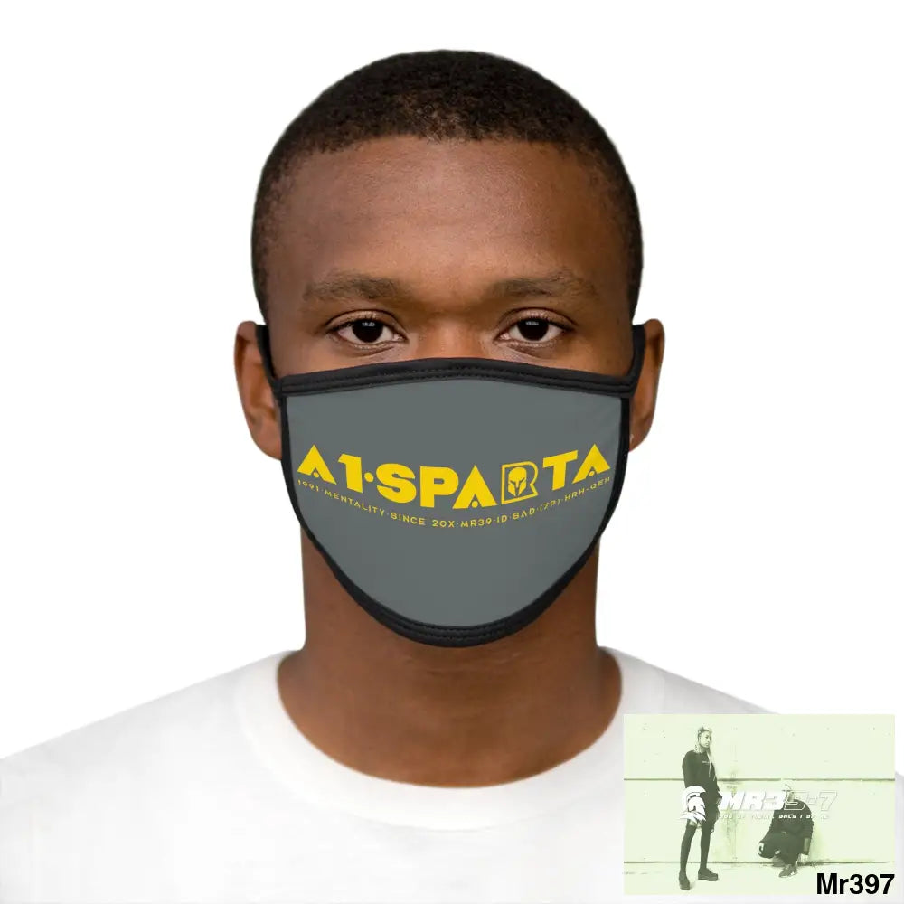 Yellow A1.SPARTA Mixed-Fabric Face Mask One size Accessories