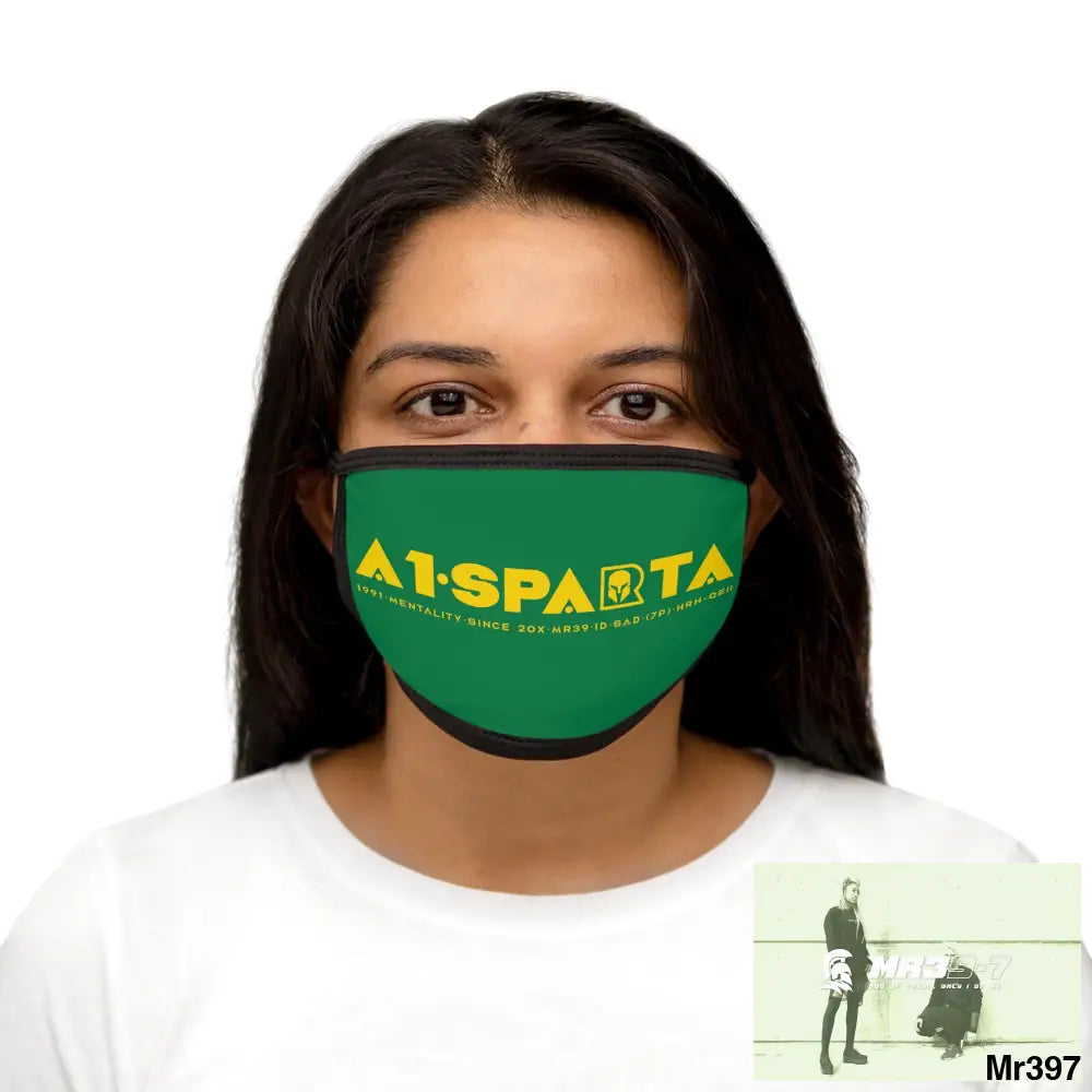 Yellow A1.SPARTA Mixed-Fabric Face Mask One size Accessories