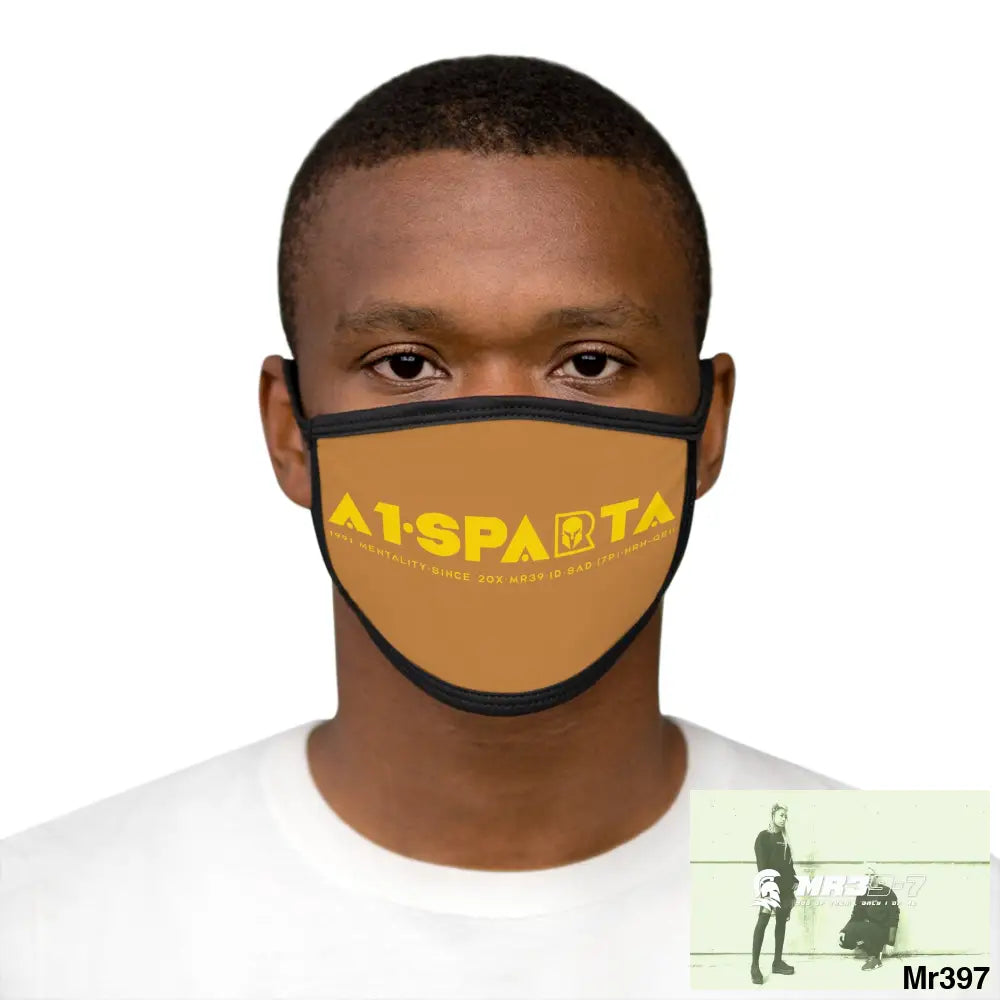 Yellow A1.SPARTA Mixed-Fabric Face Mask One size Accessories