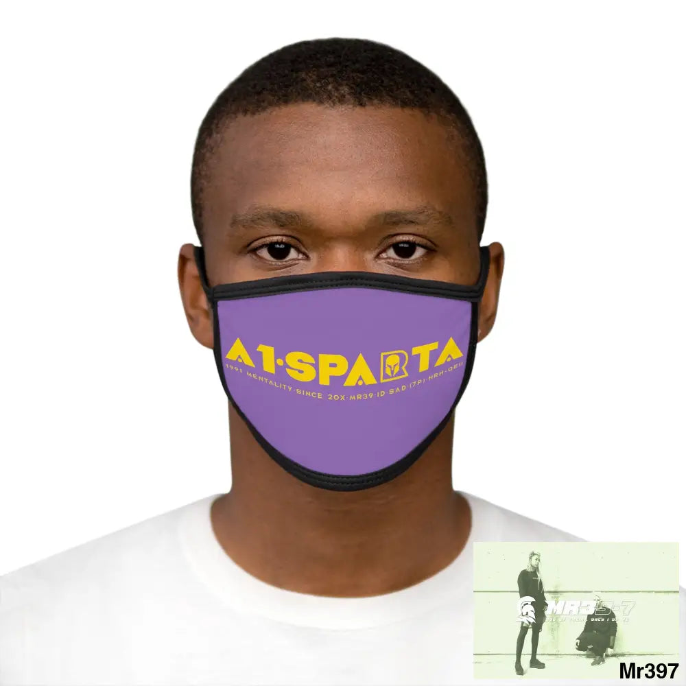 Yellow A1.SPARTA Mixed-Fabric Face Mask One size Accessories