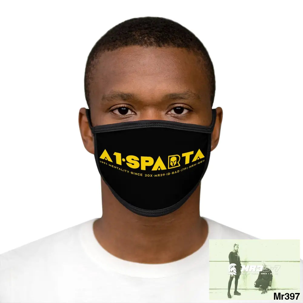 Yellow A1.SPARTA Mixed-Fabric Face Mask One size Accessories