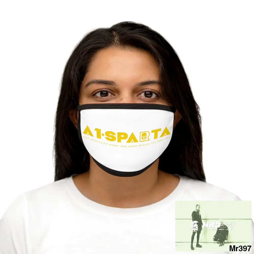 Yellow A1.SPARTA Mixed-Fabric Face Mask One size Accessories