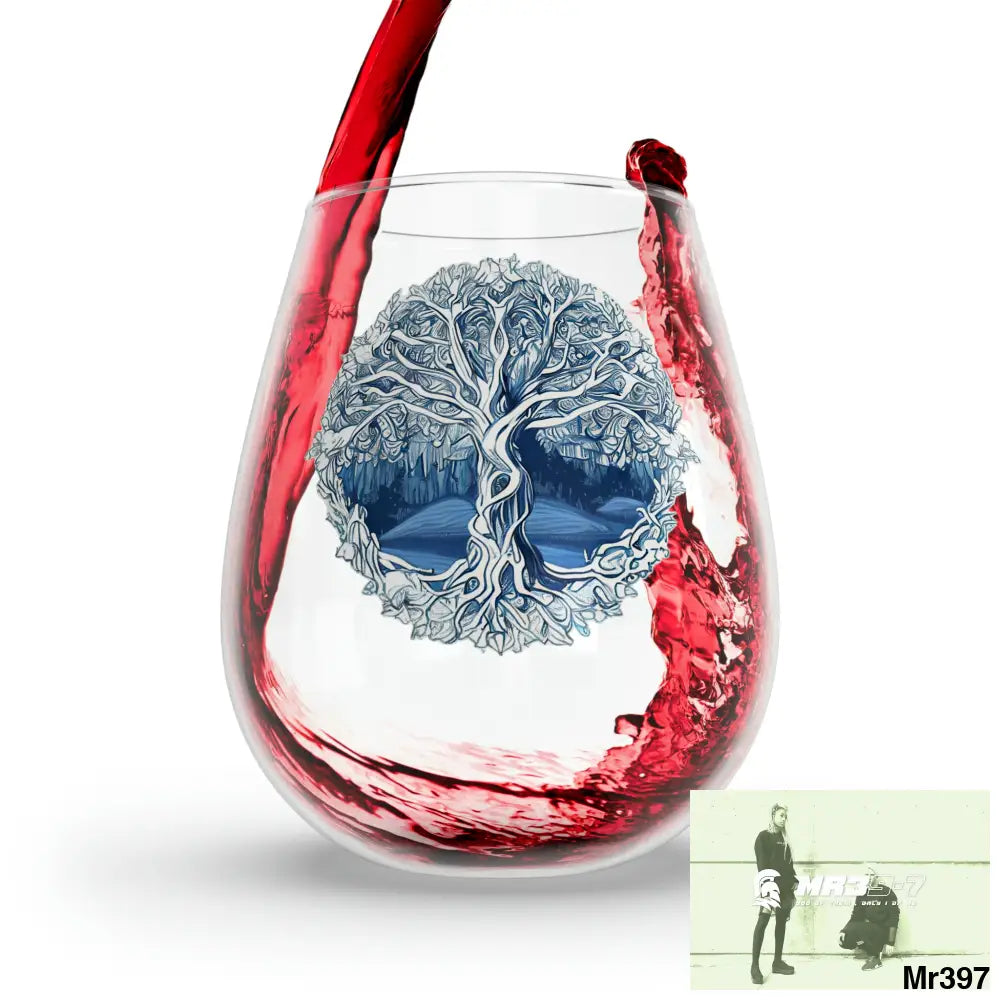 Yggdrasil art Stemless Wine Glass 11.75oz 11.75oz Mug