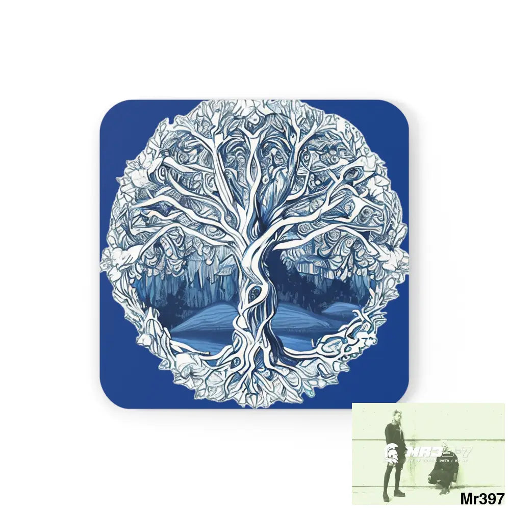 Yggdrasil Corkwood Coaster Set Cork / 3.75’’ × 3.75’’ / Square Home Decor