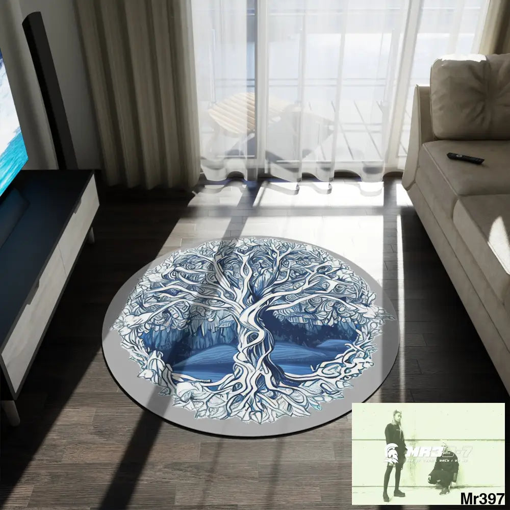 Yggdrasil Intricate Tree of life Round Rug 60’’ × 60’’ Home Decor