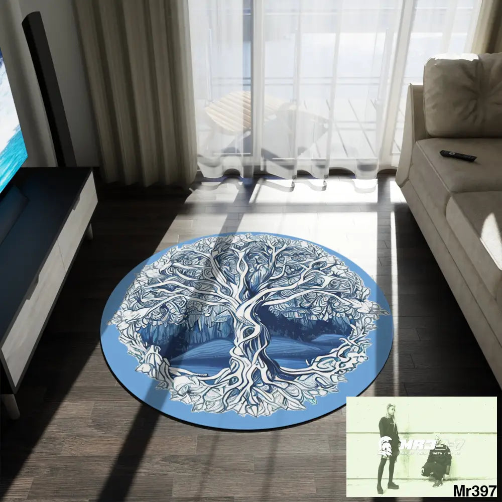 Yggdrasil Intricate Tree of life Round Rug 60’’ × 60’’ Home Decor