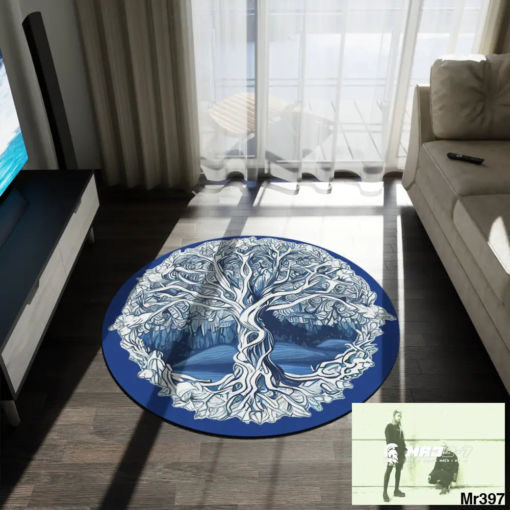 Yggdrasil Intricate Tree of life Round Rug 60’’ × 60’’ Home Decor