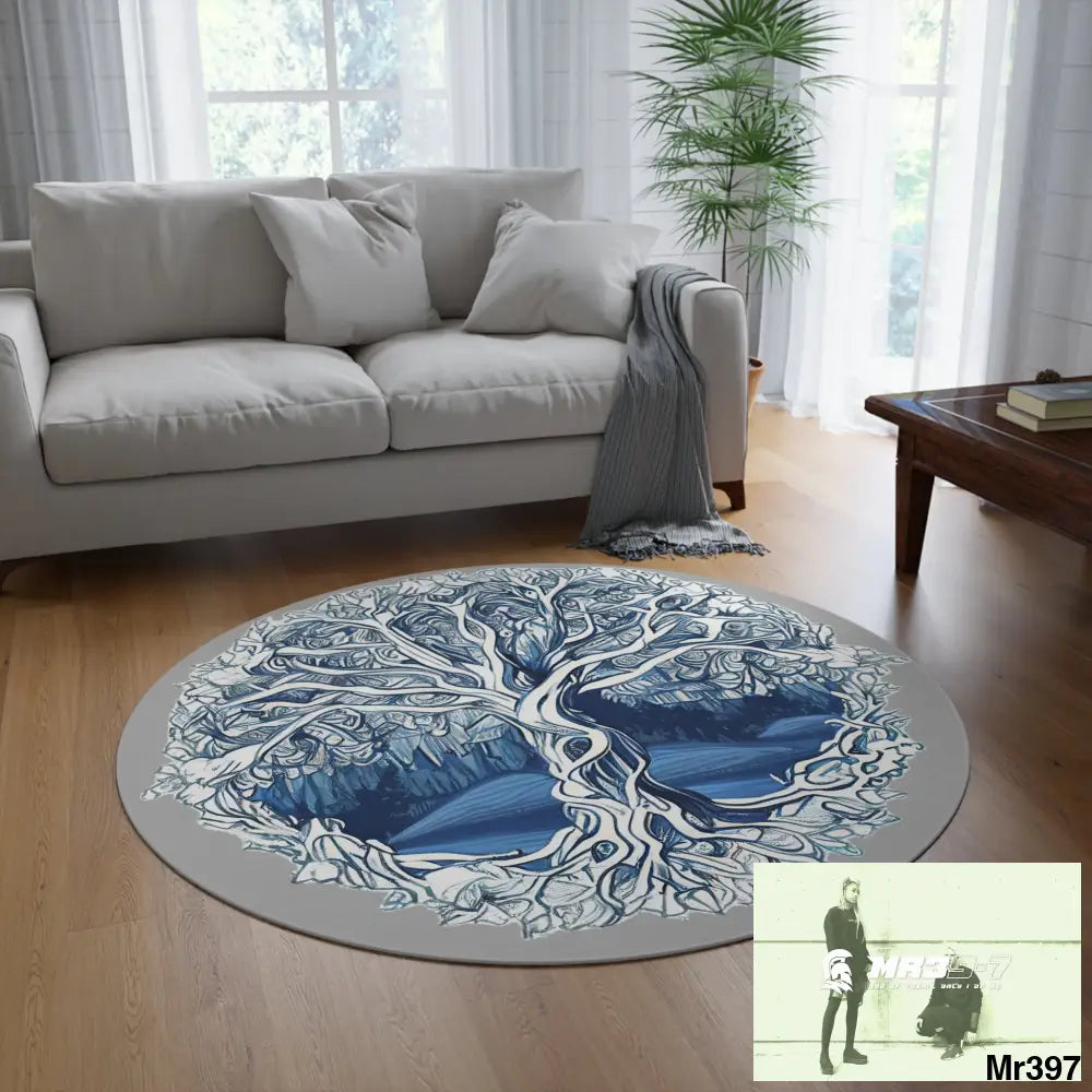 Yggdrasil Intricate Tree of life Round Rug 60’’ × 60’’ Home Decor