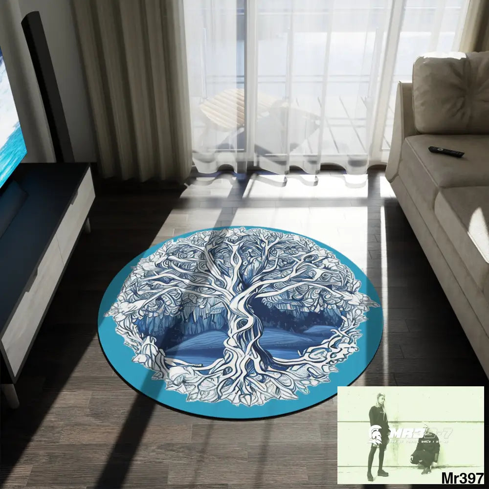 Yggdrasil Intricate Tree of life Round Rug 60’’ × 60’’ Home Decor