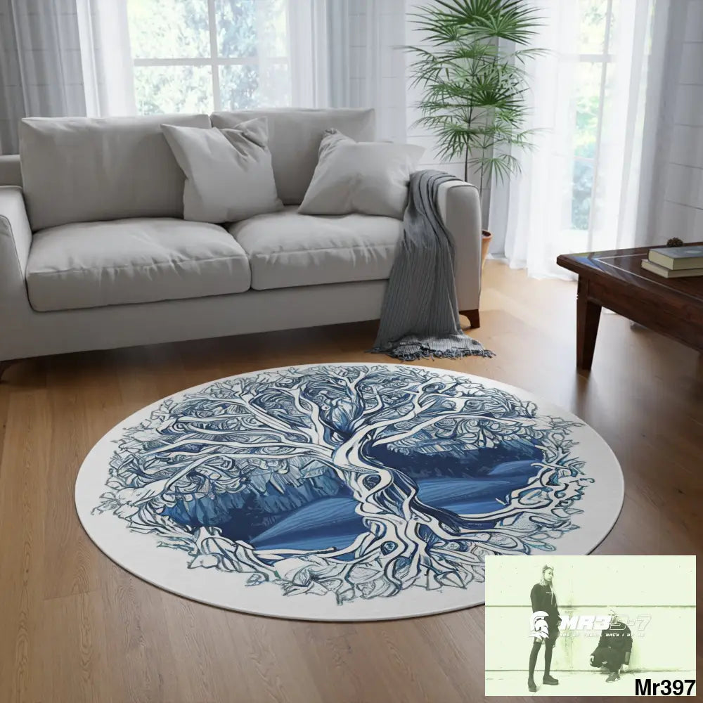 Yggdrasil Intricate Tree of life Round Rug 60’’ × 60’’ Home Decor