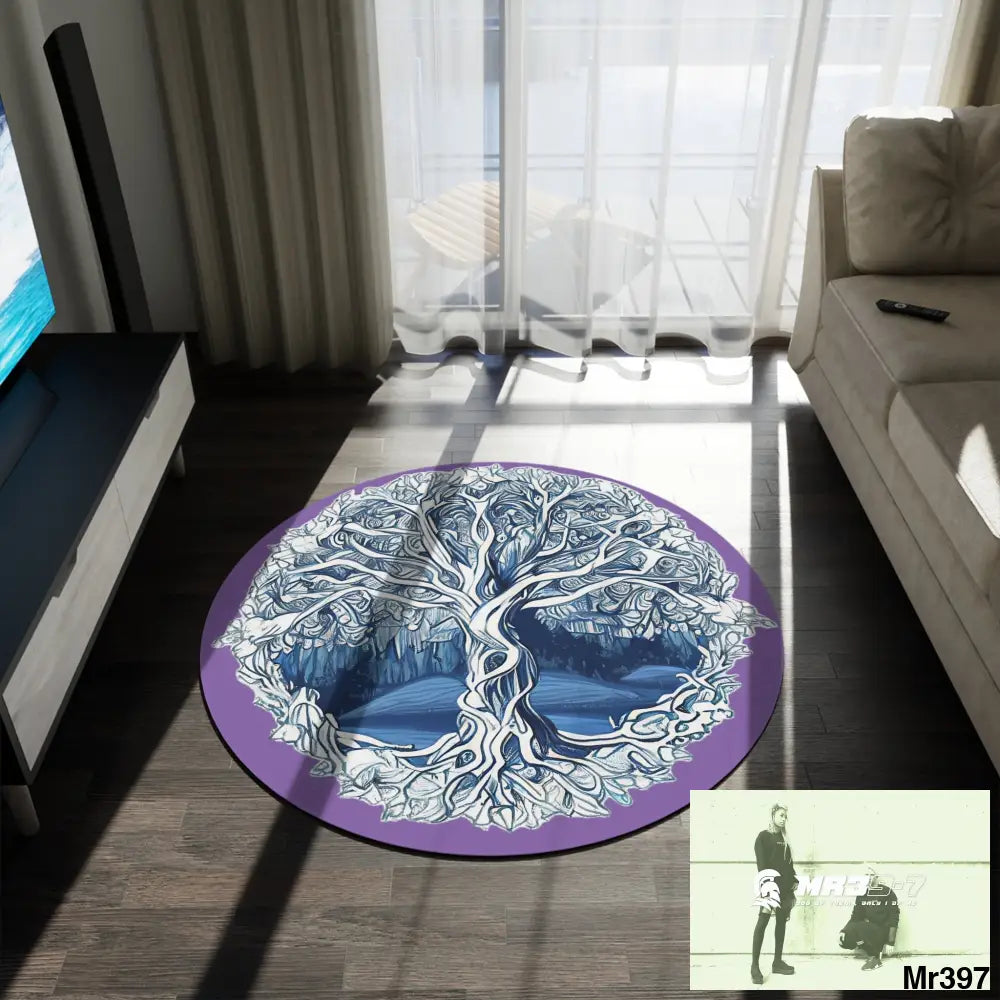Yggdrasil Intricate Tree of life Round Rug 60’’ × 60’’ Home Decor