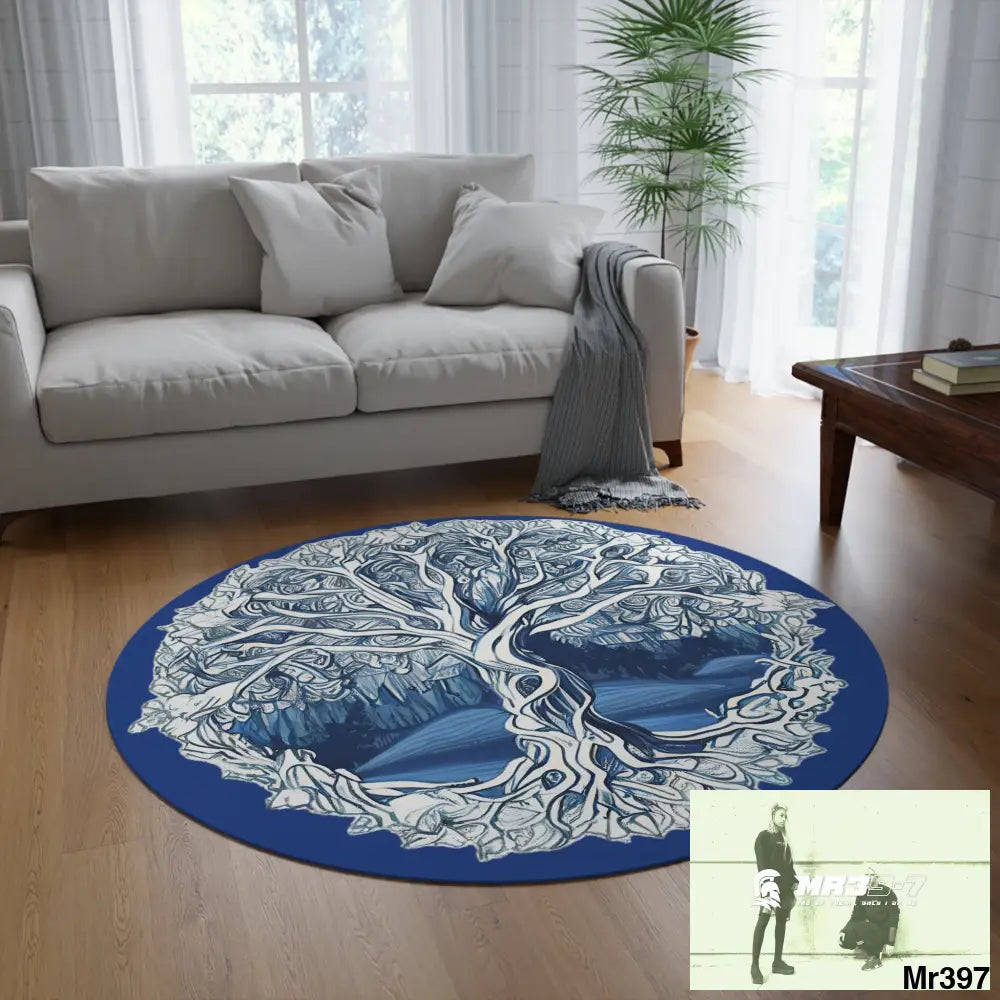 Yggdrasil Intricate Tree of life Round Rug 60’’ × 60’’ Home Decor