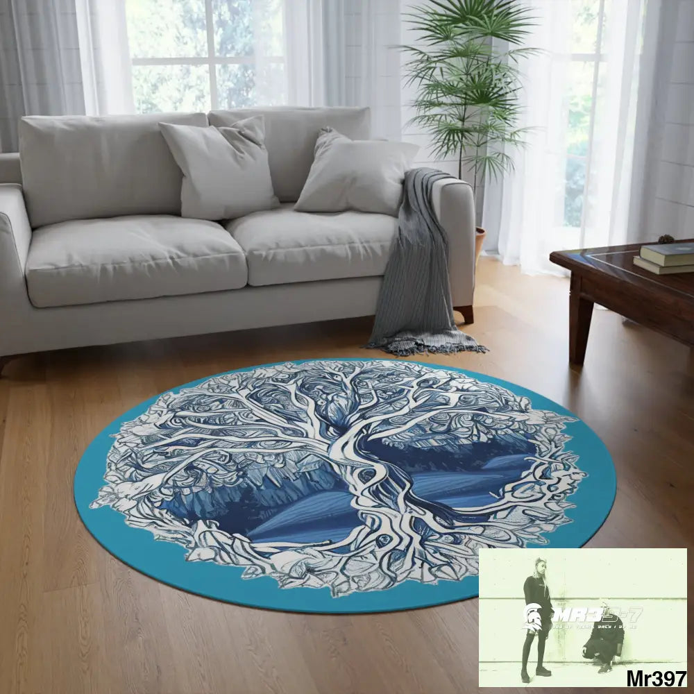 Yggdrasil Intricate Tree of life Round Rug 60’’ × 60’’ Home Decor