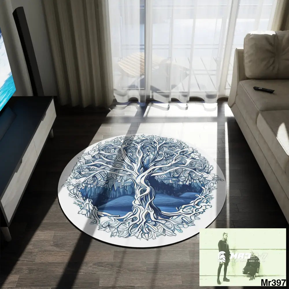 Yggdrasil Intricate Tree of life Round Rug 60’’ × 60’’ Home Decor