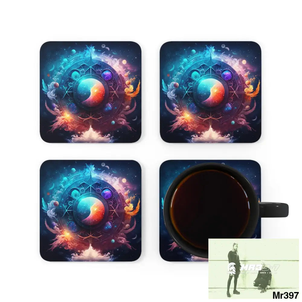 Zodiac mash up Coaster Set Cork / 3.75’’ × 3.75’’ / Square Home Decor