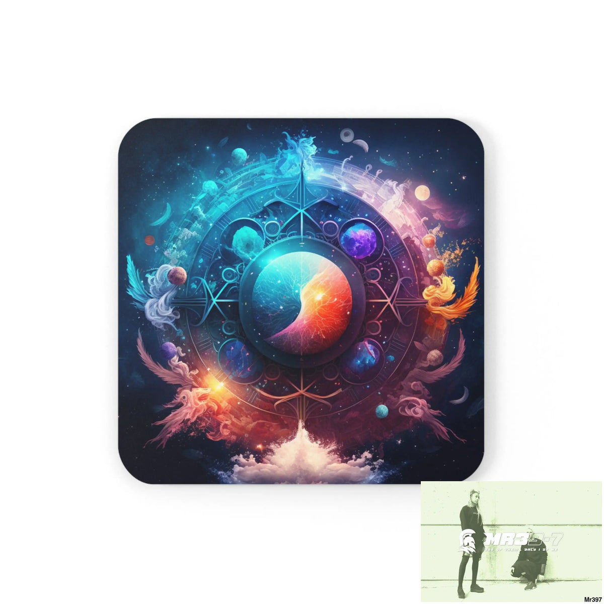 Zodiac mash up Coaster Set Cork / 3.75’’ × 3.75’’ / Square Home Decor