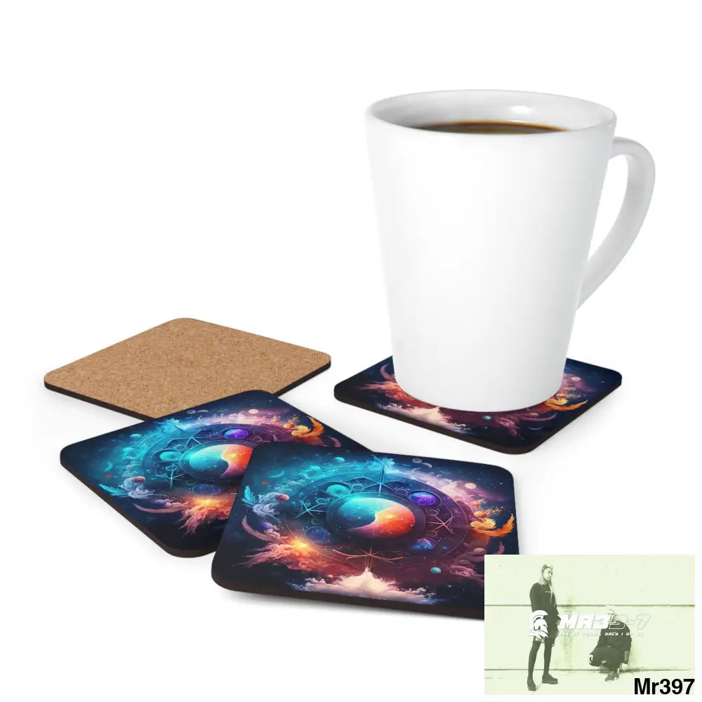 Zodiac mash up Coaster Set Cork / 3.75’’ × 3.75’’ / Square Home Decor
