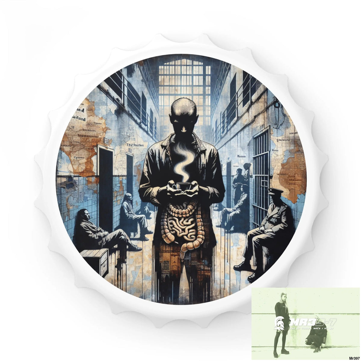 12 years in a vulnerable Adult Abuse Ring assassination hell Banksy Inspired Magnetic Bottle Opener One size / White