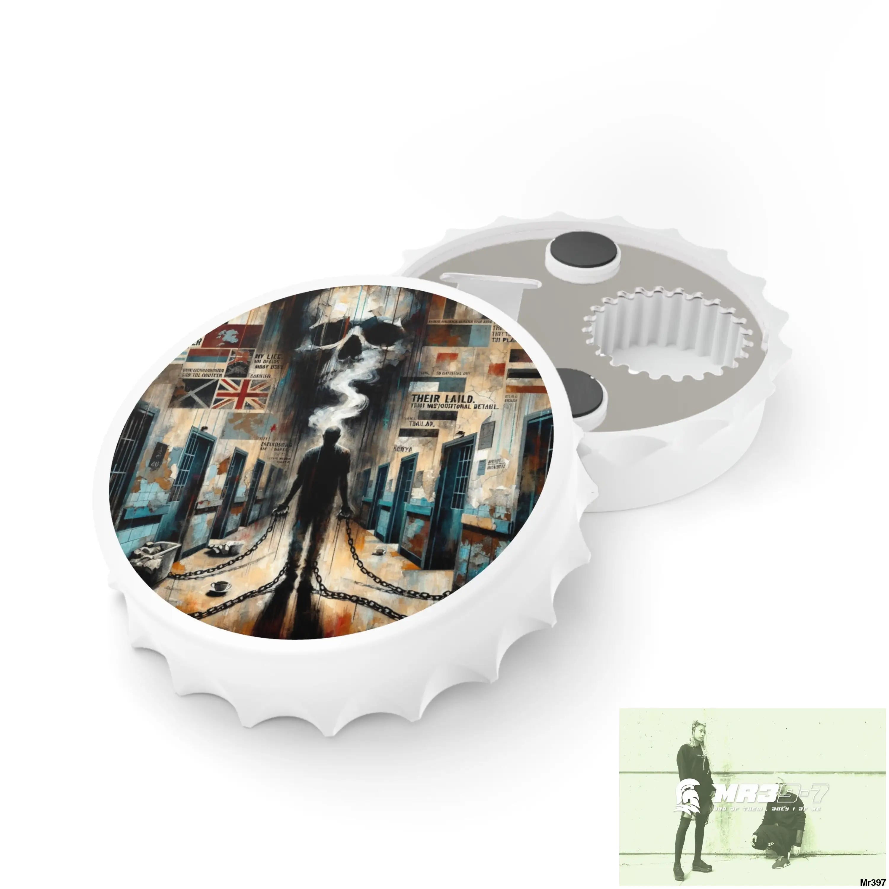 12 years in a vulnerable Adult Abuse Ring assassination hell Banksy Inspired Magnetic Bottle Opener One size / White