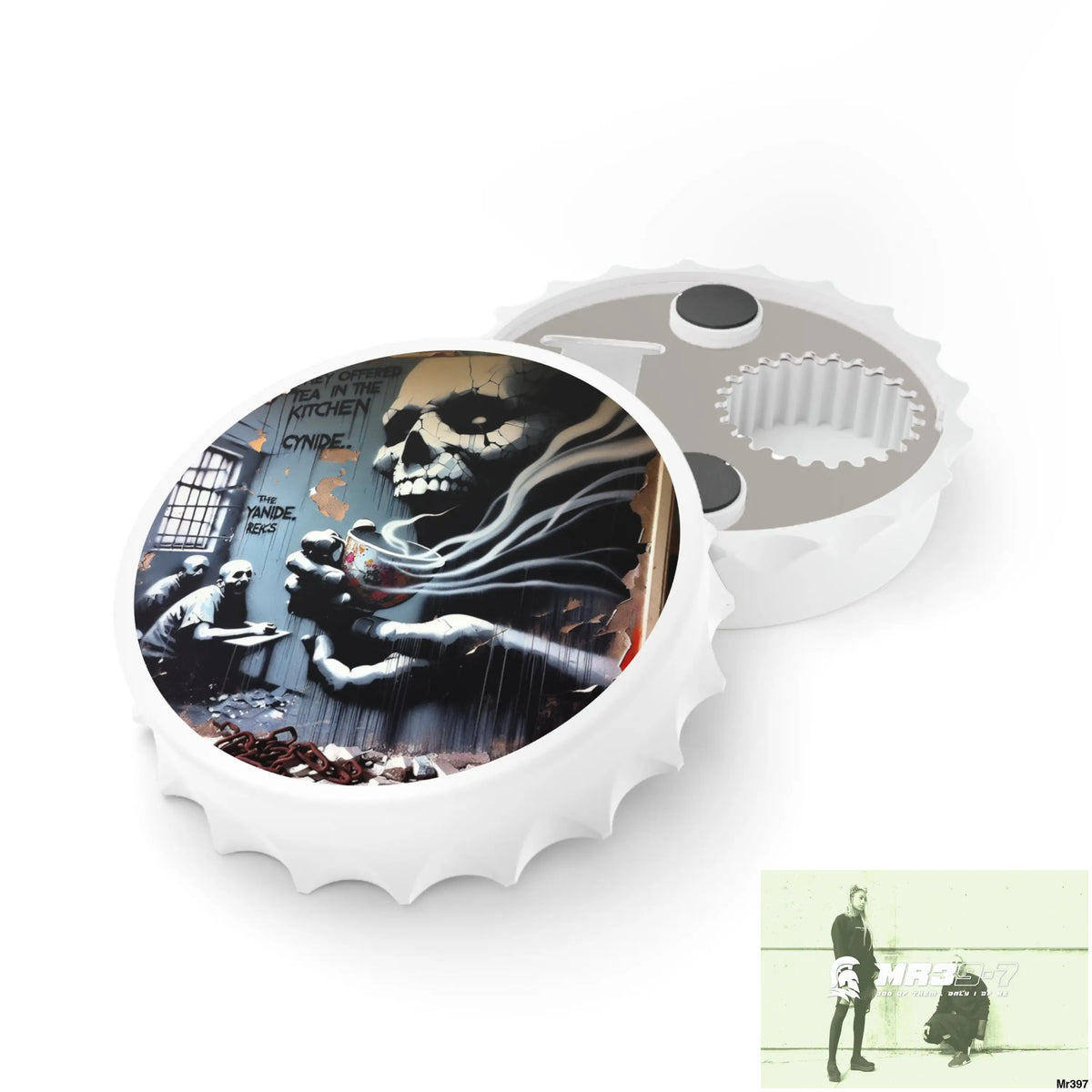 12 years in a vulnerable Adult Abuse Ring assassination hell Banksy Inspired Magnetic Bottle Opener One size / White