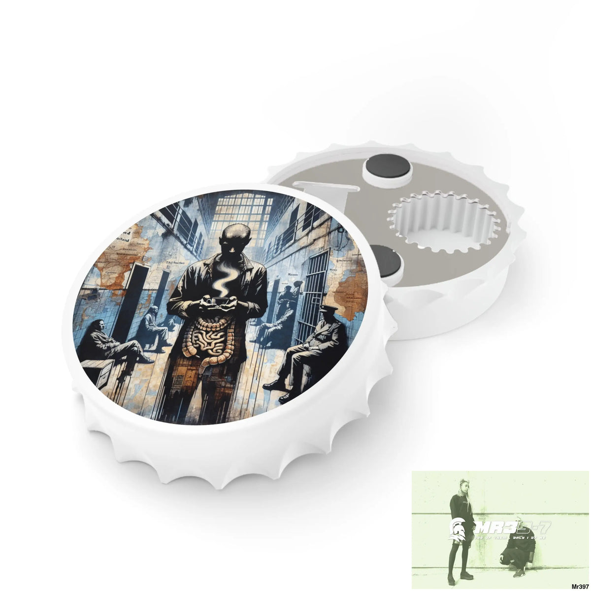 12 years in a vulnerable Adult Abuse Ring assassination hell Banksy Inspired Magnetic Bottle Opener One size / White