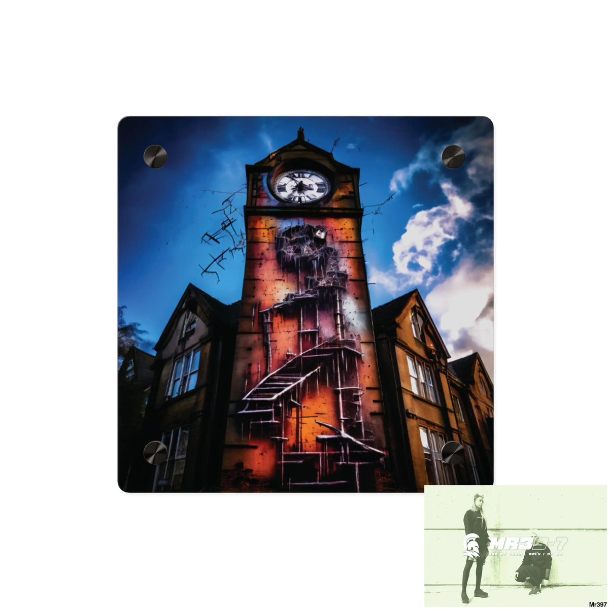 2628 days in the block no 5 Death Flat Covert Failures Ltd Edition no 22 Acrylic Wall Art Panels 8’’ x 8’’ / 0.25’’