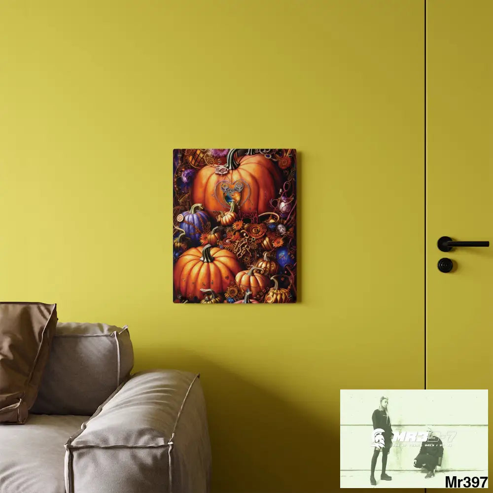 3 Steampunk Pumpkins Hearts Tribal Fractal Water color Digital AcrylicWall Art Panels Home Decor