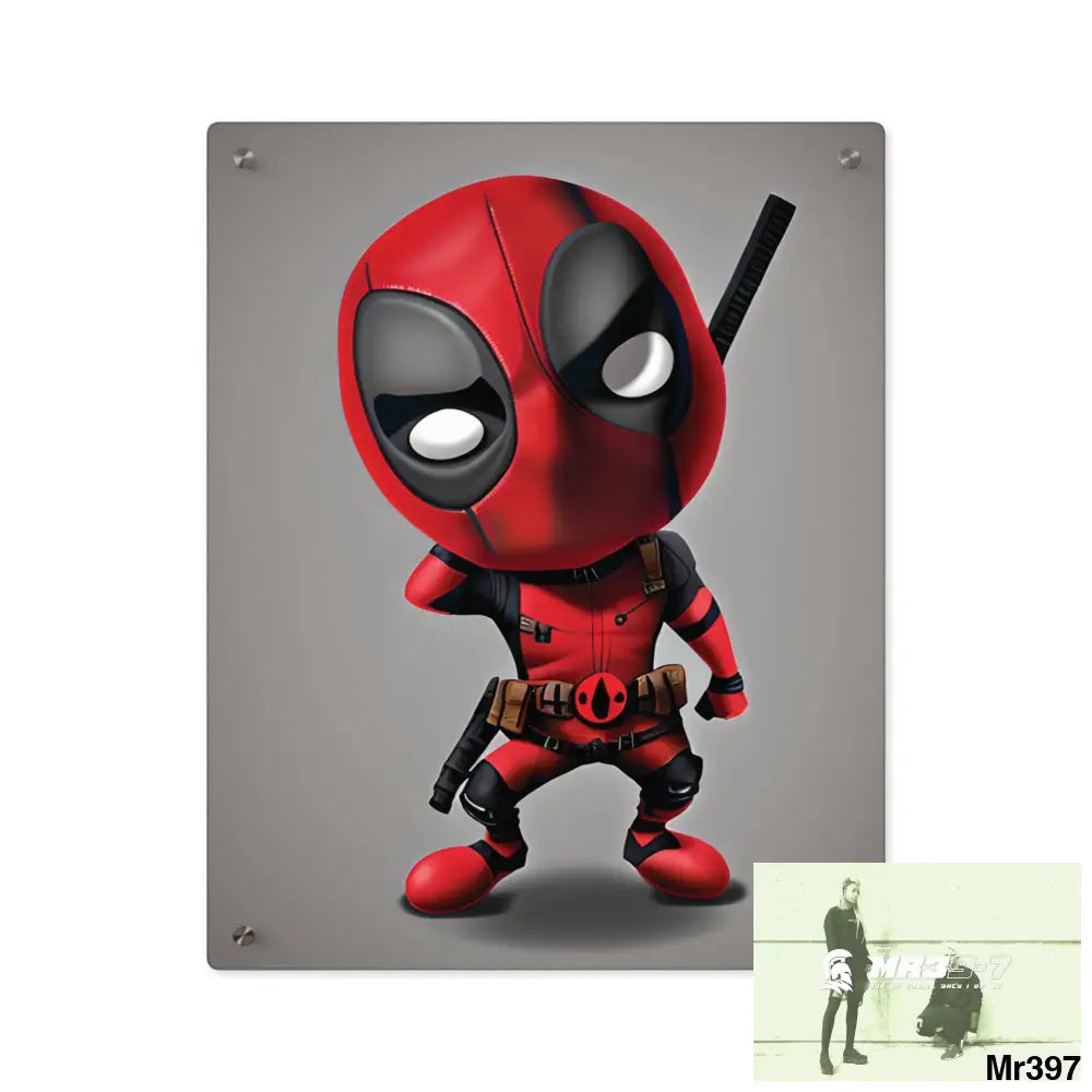 3D Chibi Deadpool Disney Graphic Acrylic Wall Art Panels 16″ x 20″ (Vertical) / 0.25’’ Home Decor