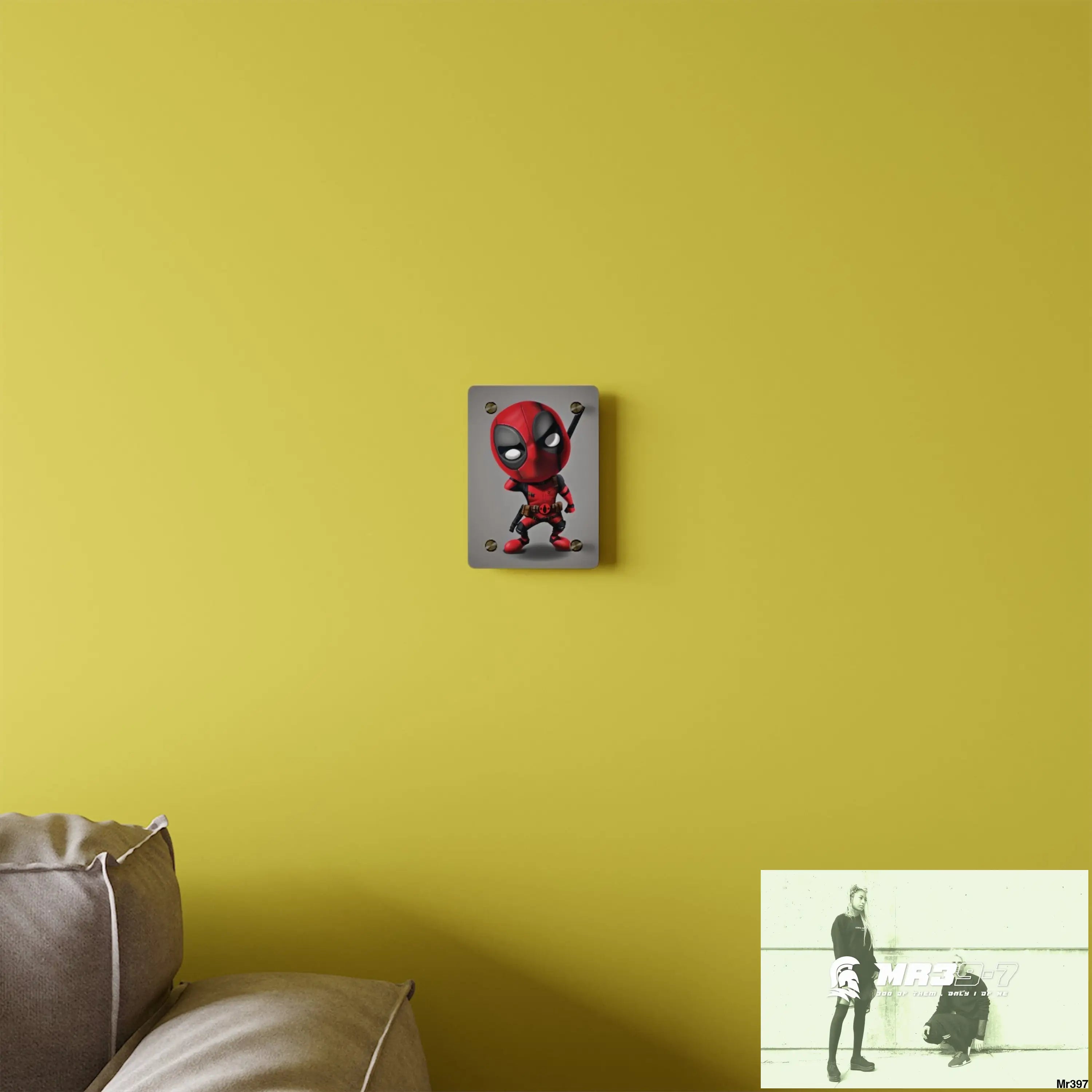 3D Chibi Deadpool Disney Graphic Acrylic Wall Art Panels Home Decor