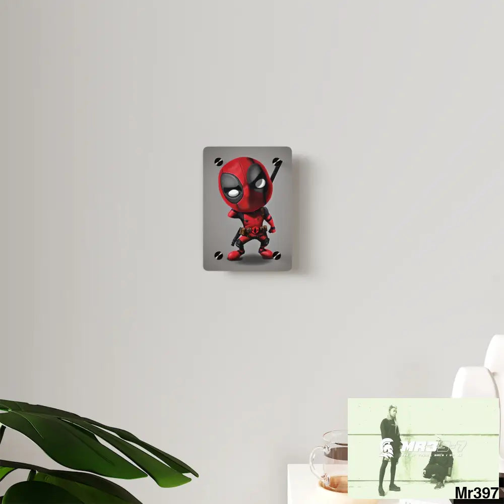 3D Chibi Deadpool Disney Graphic Acrylic Wall Art Panels Home Decor