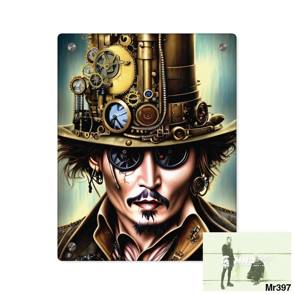 5D Steampunk Johnny Depp Graphic Acrylic Wall Art Panels 11″ x 14″ (Vertical) / 0.25’’ Home Decor