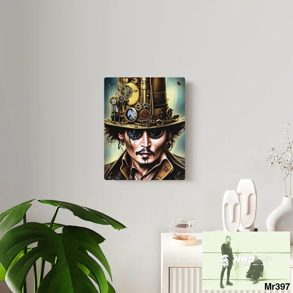 5D Steampunk Johnny Depp Graphic Acrylic Wall Art Panels Home Decor